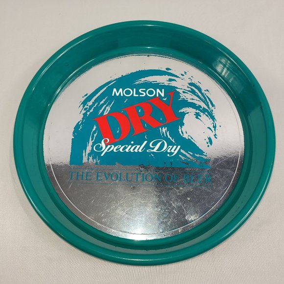 Molson Special Dry Vintage 12" Plastic Evolution of Beer Tray - Picture 1 of 1